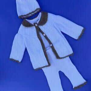 Baby’s Trousseau Baby Girl Pink Sweater Trousers And Hat SET Size 3 Months